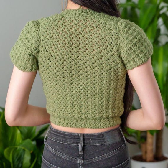Crochet Pattern | Sedge Stitch Cropped Short Sleeve T-shirt Crochet Pattern | Sedge Stitch Cropped Short Sleeve T-shirt