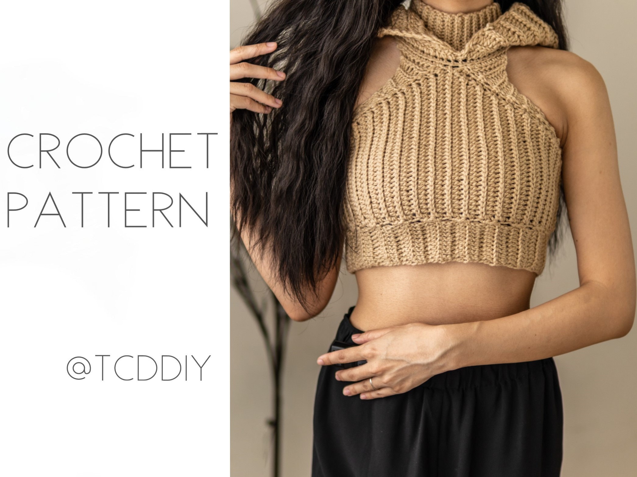 crochet cropped hoodie