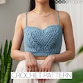 Crochet Pattern | Crochet Cable Stitch Sweetheart Tank Top Pattern | Cable Stitch Sweetheart Crop Top Pattern | PDF Download