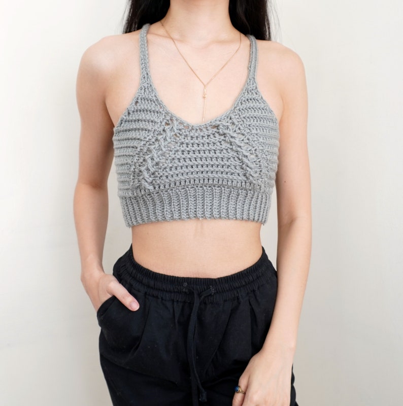 Crochet Pattern Crochet Cable Stitch Bralette Pattern PDF Download image 2