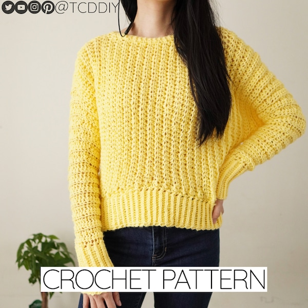 Crochet Pattern | Easy Batwing Sweater | PDF Download