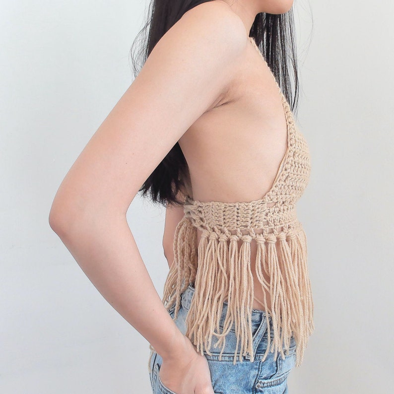 Crochet Pattern Festival Halter Top with Fringe Pattern PDF Download image 6