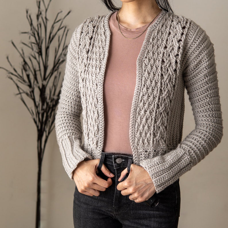 Crochet Pattern Cable Stitch Jacket Pattern PDF Download 画像 8