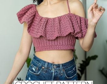 Crochet Pattern #648 | Ruffle Crop Top | PDF Download
