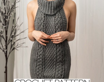 Crochet Pattern | Crochet VK Dress Pattern | Crochet Cowl Neck Dress | Crochet Backless Dress | PDF Download