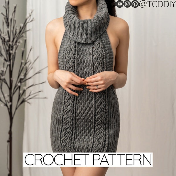 Crochet Pattern | Crochet VK Dress Pattern | Crochet Cowl Neck Dress | Crochet Backless Dress | PDF Download