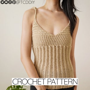 Crochet Pattern | Easy Ribbed Tank Top with Hood & Corset Tie | PDF Download