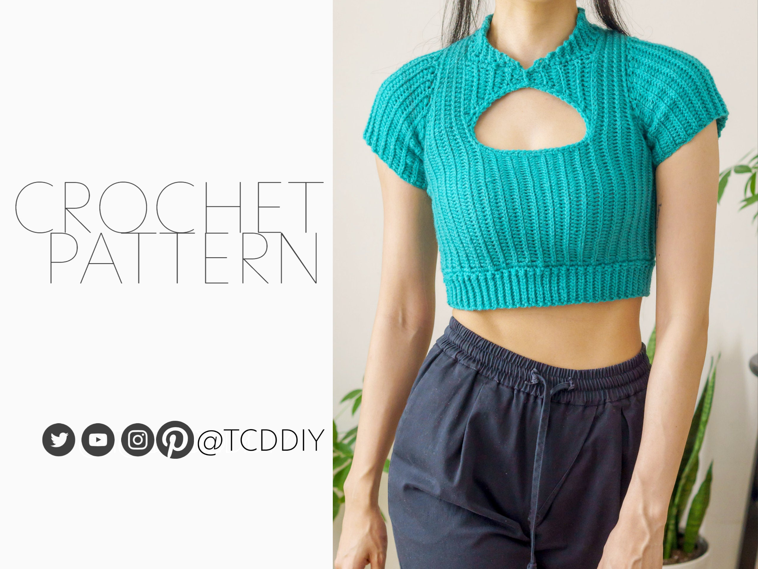 Crochet Short Sleeve Crop Top PDF 