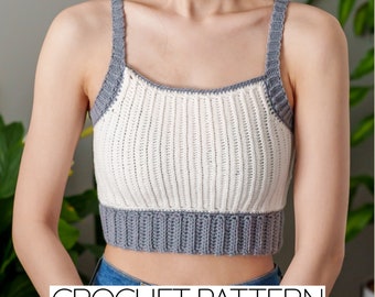 Crochet Pattern | Beginner Friendly Cropped Bralette Tank Top | PDF Download