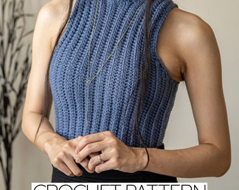 Haakpatroon | Eenvoudig mouwloos sweatervesttopje | Pdf-download