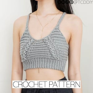 Crochet Pattern Crochet Cable Stitch Bralette Pattern PDF Download image 1