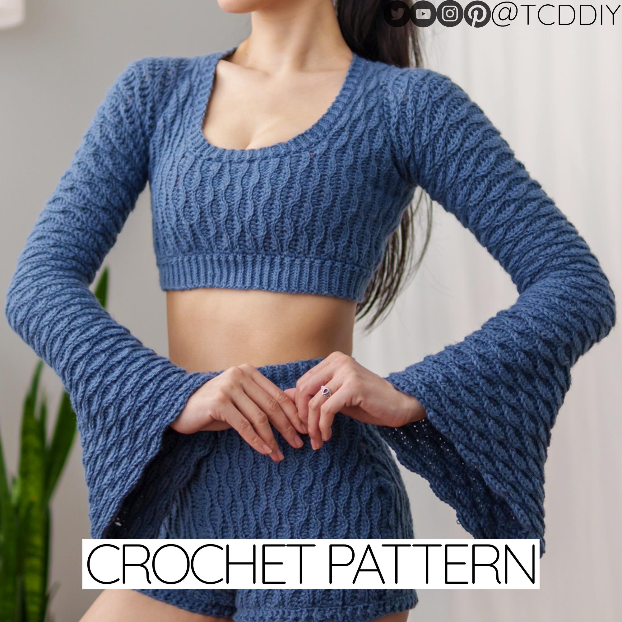 crochet bell sleeve top