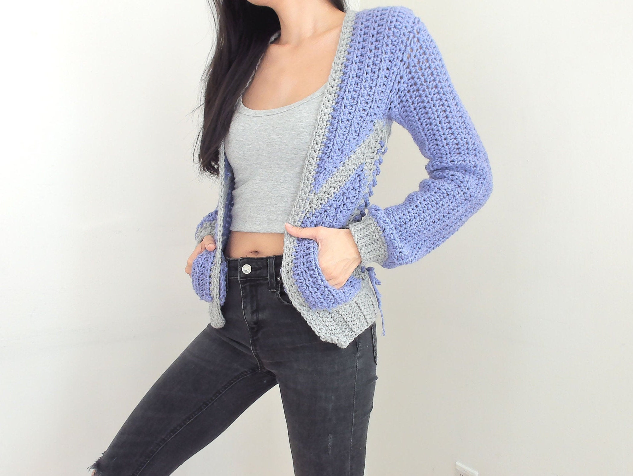 Crochet Jacket With Pocket PDF Pattern Etsy