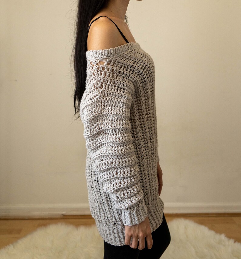 Crochet Pattern Crochet Oversized off the Shoulder Sweater Etsy