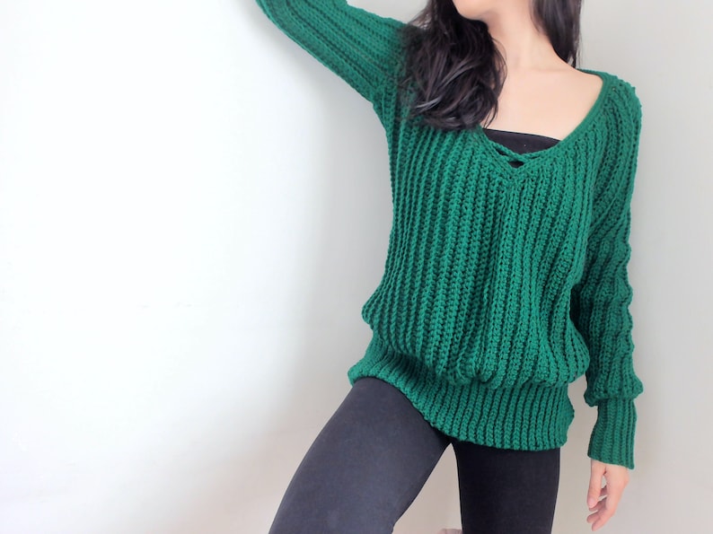 Crochet Pattern Crochet V Neck Sweater Pattern PDF Download image 3