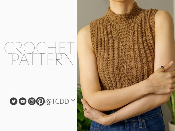 crochet mock neck sweater