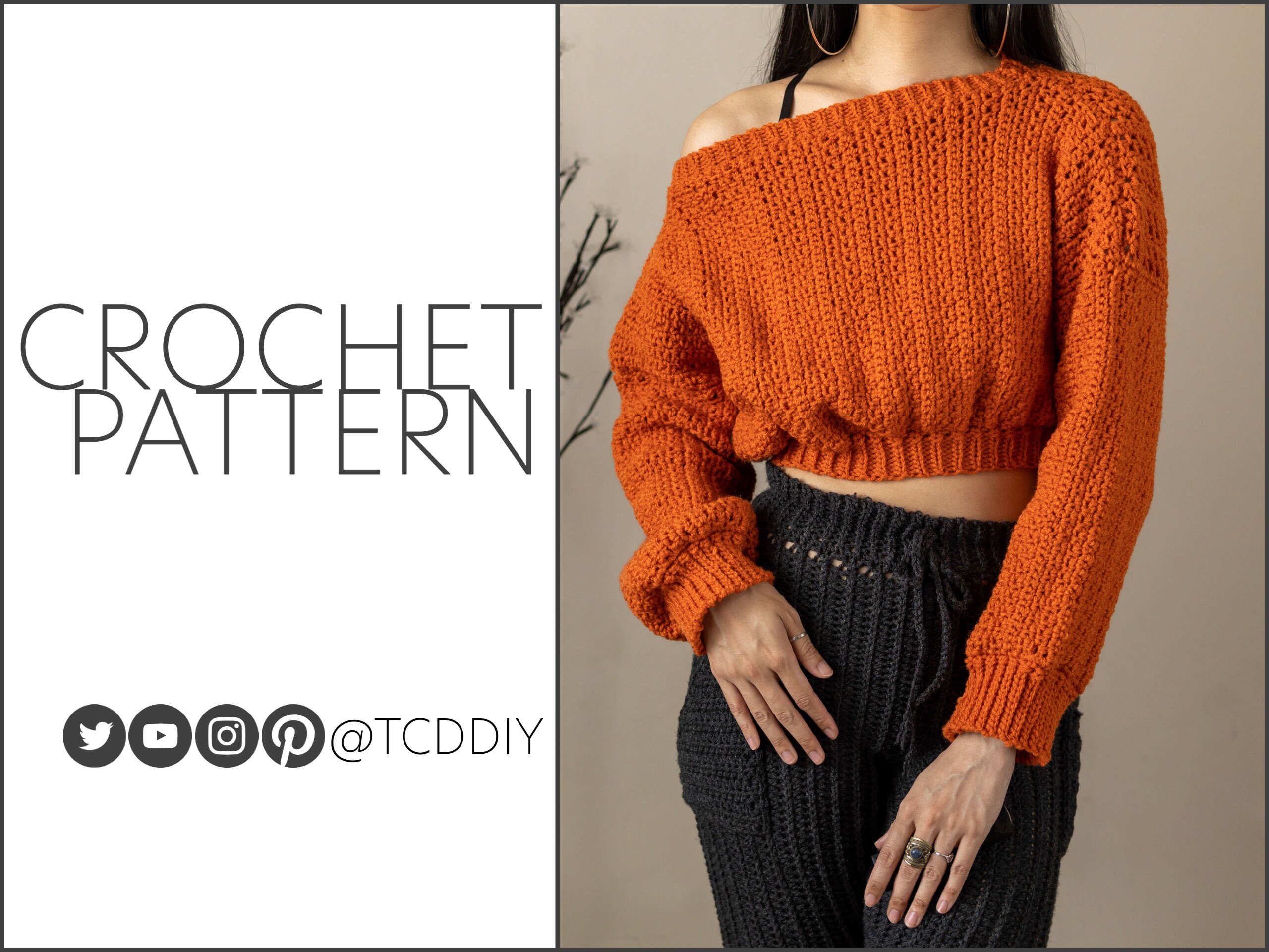 off shoulder sweater crochet pattern