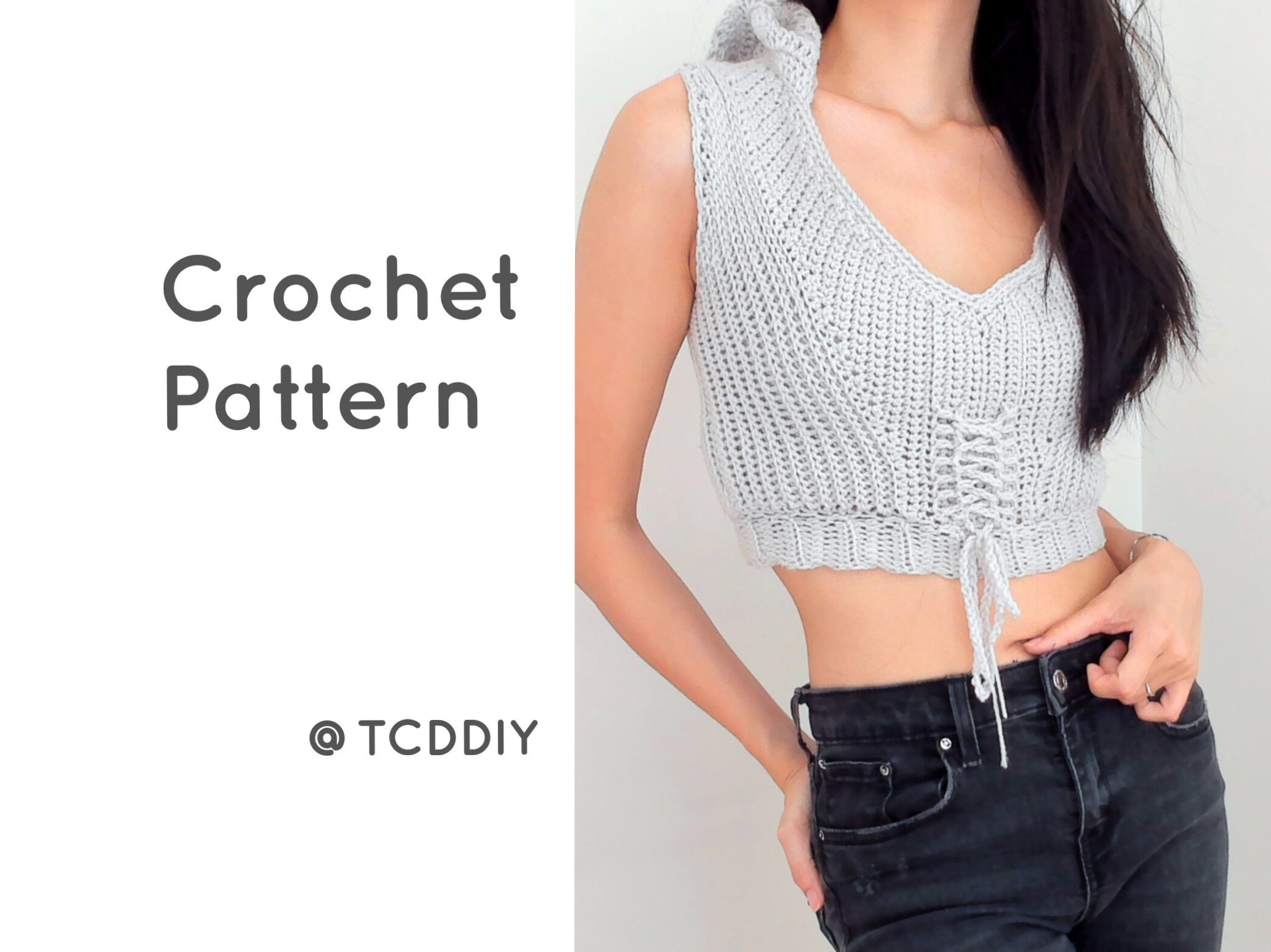 Crochet Corset Cropped Hoodie PDF 