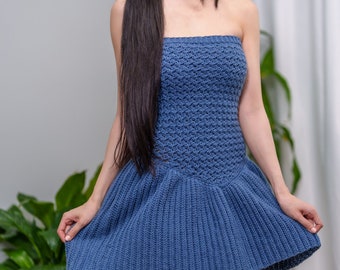 Crochet Pattern | Tube Top Dress W. Suzette Stitch Detail & Mermaid Hem |  PDF Download - Etsy