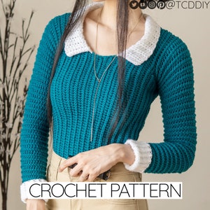 Crochet Pattern | Crochet Collared Long Sleeve Shirt Pattern | PDF Download