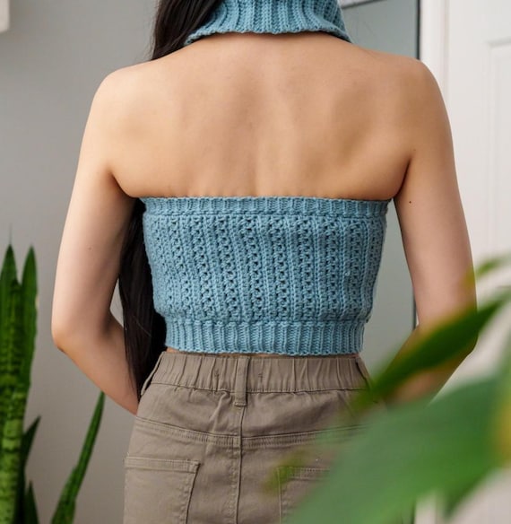 トップス maison celon halter neck v rib knit Classic High-Neck Cable-Knit Sleeveless Top in Pine Color