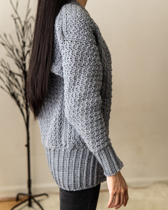 Crochet Batwing Cardigan With Pocket 