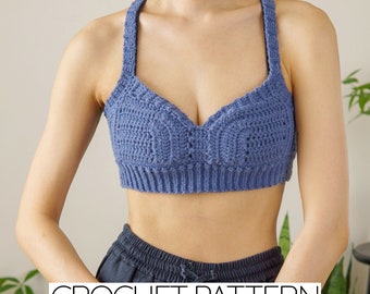 Crochet Pattern | Modern Bralette Cropped Tank Top | PDF Download