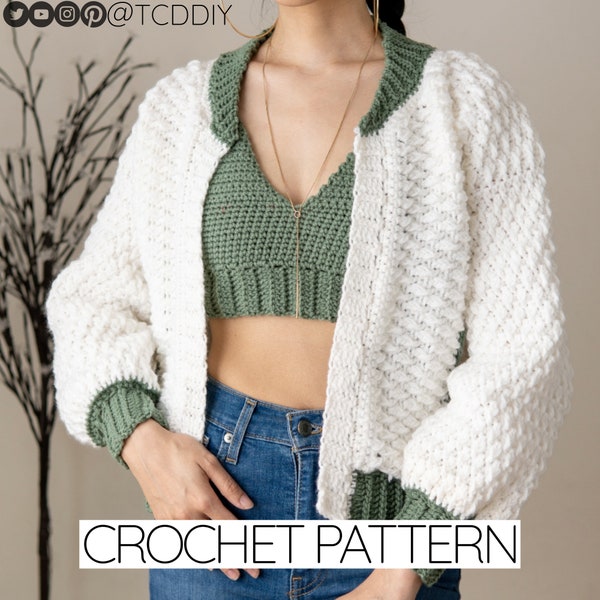 Crochet Pattern | Bomber Jacket Pattern | PDF Download
