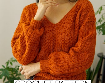 Crochet Pattern | V Neck Sweater Pattern | PDF Download