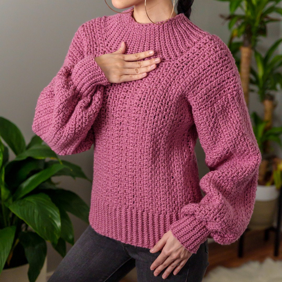 Crochet Pattern Wide Collar Sweater PDF Download Etsy