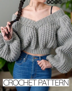 Crochet Pattern | Oversized Balloon Sleeve off the Shoulder