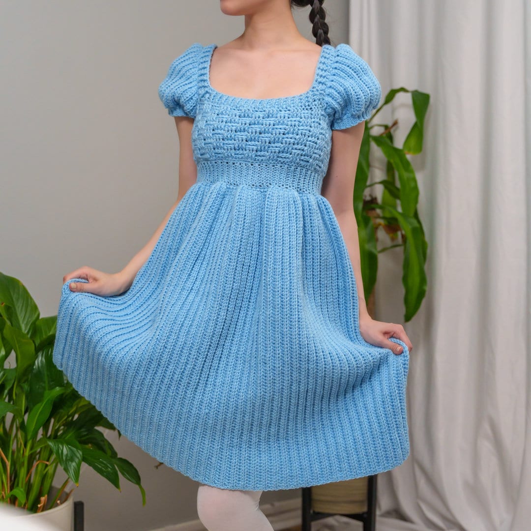 crochet puff sleeve dress White Dress - Crochet Dress - Puff Sleeve Dress