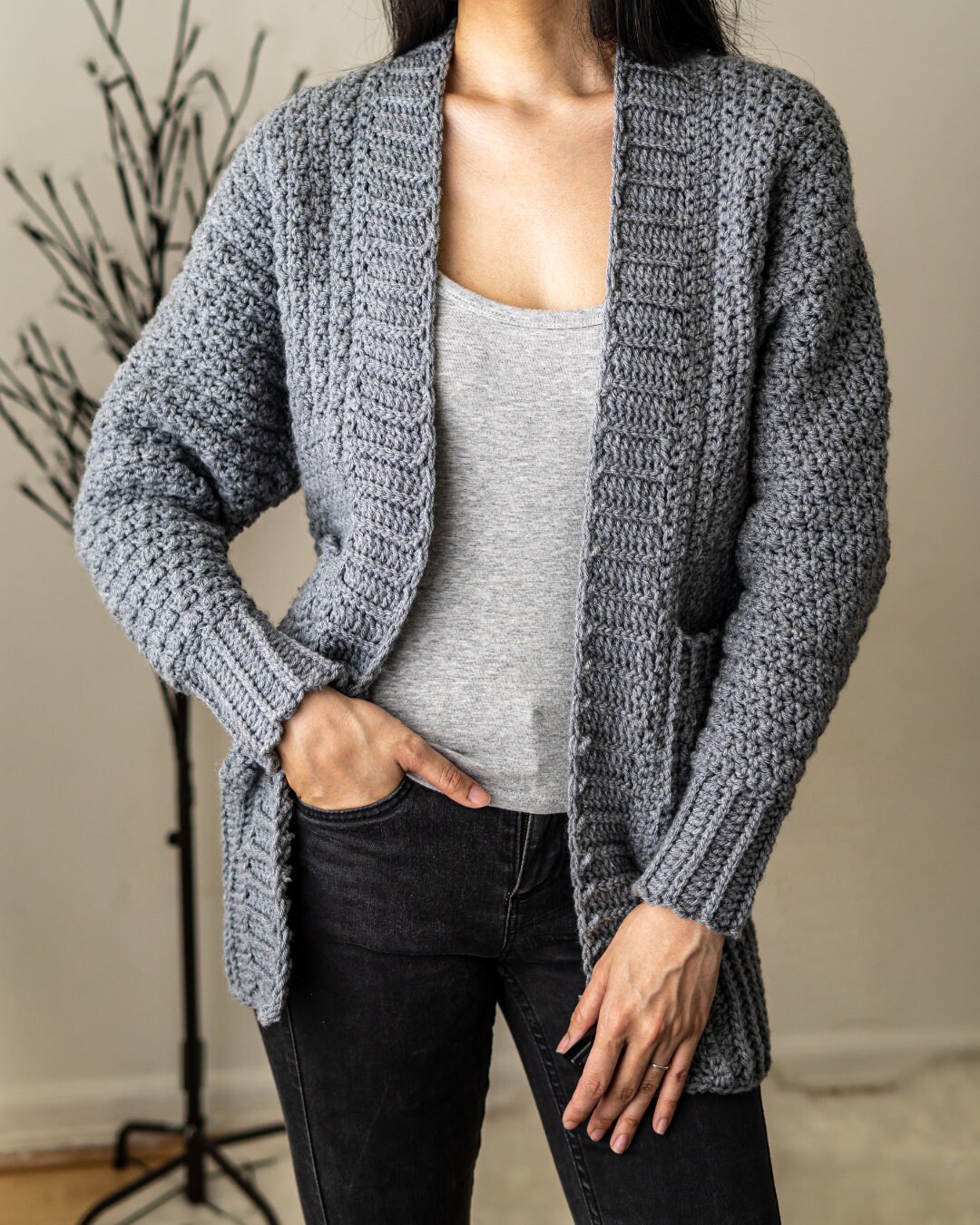 Crochet Batwing Cardigan With Pocket PDF Pattern - Etsy