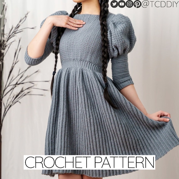 how to crochet a long sleeve dress Crochet Granny Dress With Long Sleeves