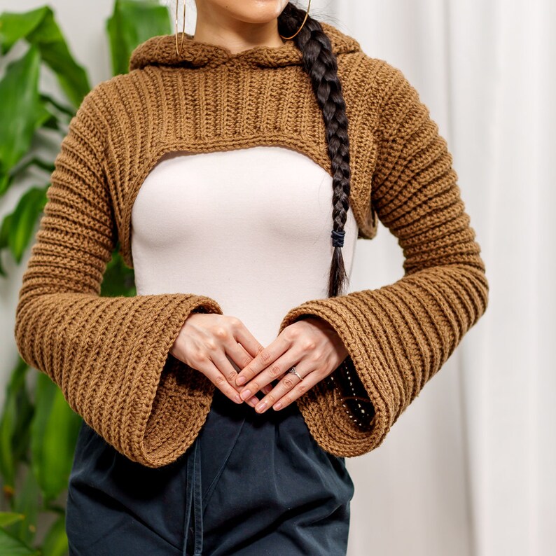 Crochet Pattern Hooded Shrug Pattern PDF Download Etsy