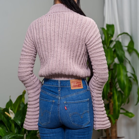 Crochet Pattern | Bell Sleeve Turtleneck Sweater W. Alpine