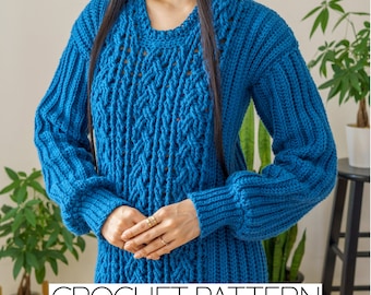 Crochet Pattern | Cable Stitch Sweater | PDF Download