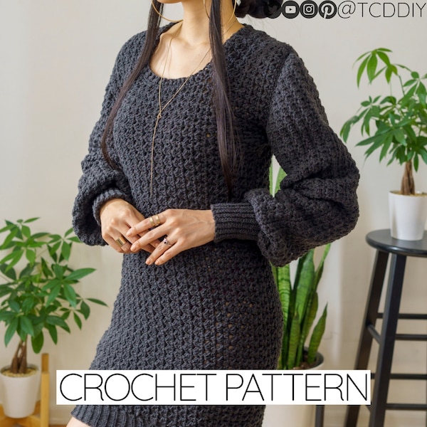 Patron au crochet | Modèle de robe-pull | Téléchargement PDF