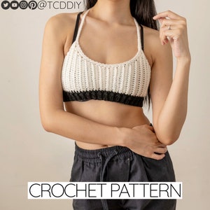 Crochet Pattern | Easy Scoop Neck Racerback Cropped Tank Top Bralette | PDF Download