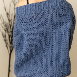 Crochet Pattern Oversized Off the Shoulder Sweater Pattern PDF Download image 3