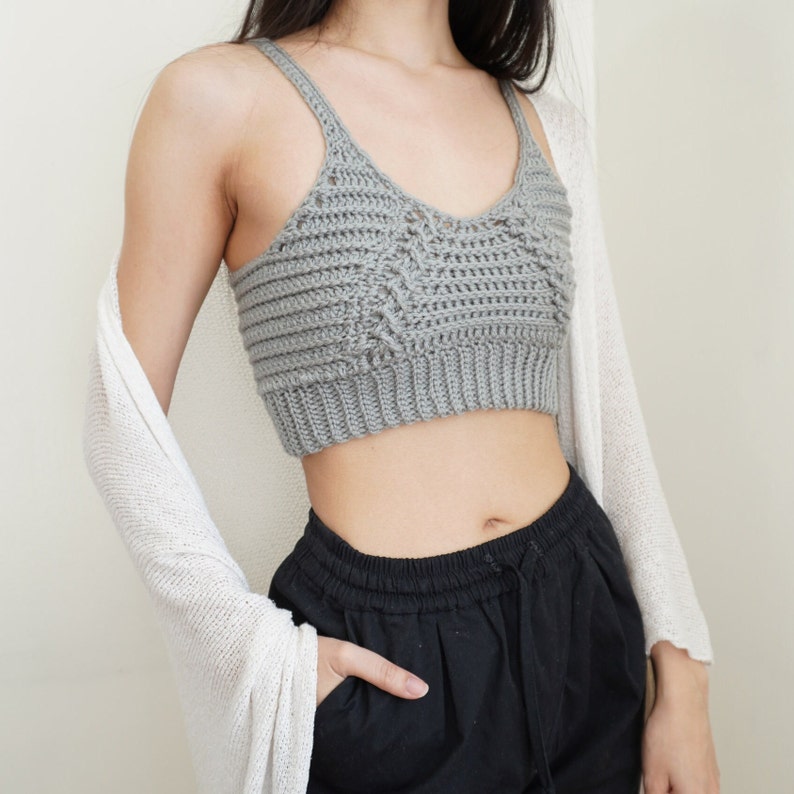 Crochet Pattern Crochet Cable Stitch Bralette Pattern PDF Download image 6