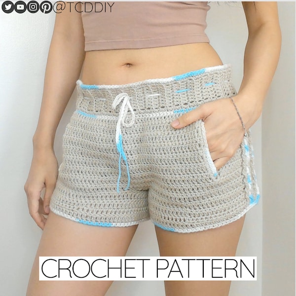 Crochet Pattern | Cable Stitch Shorts with Pockets | PDF Download