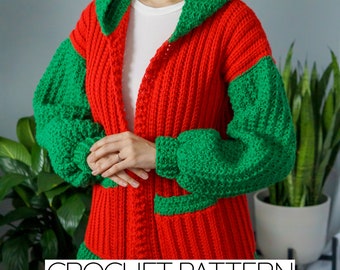 Crochet Pattern | Holiday Cardigan Pattern | Christmas Cardigan Pattern | PDF Download