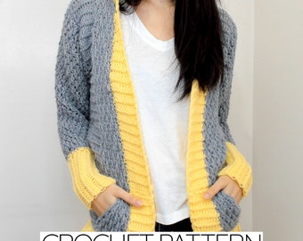 Crochet Pattern | Crochet Batwing Cardigan with Hood | PDF Download