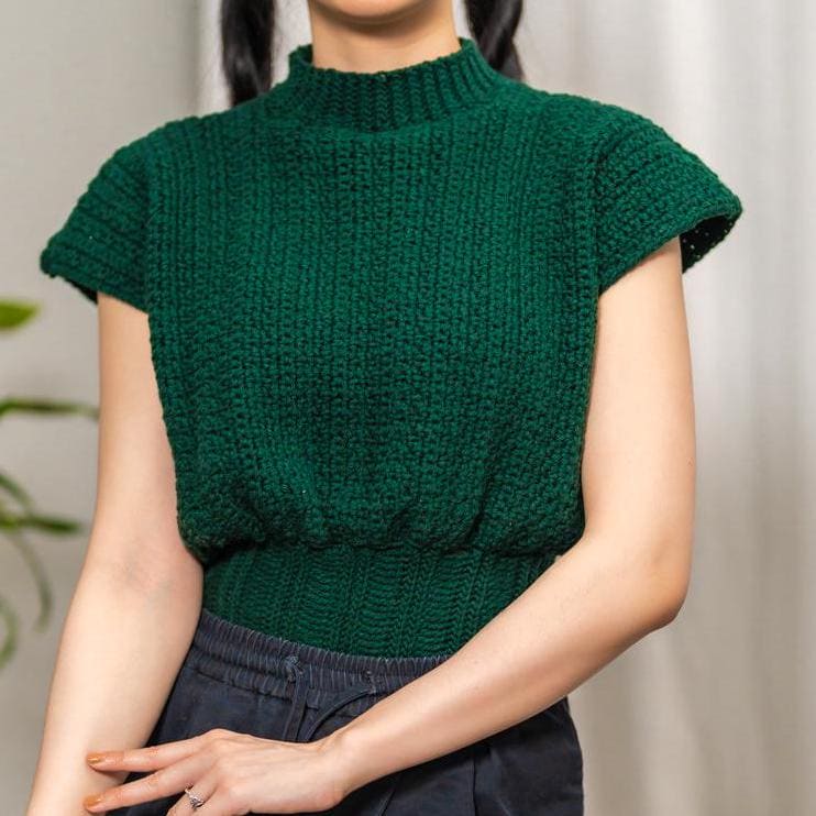 34 Sweater Vest Crochet Patterns for Easy Layering and Handmade Wardrobes 3 Crochet Sweater Vest Pattern: Modern Moss Stitch Mock