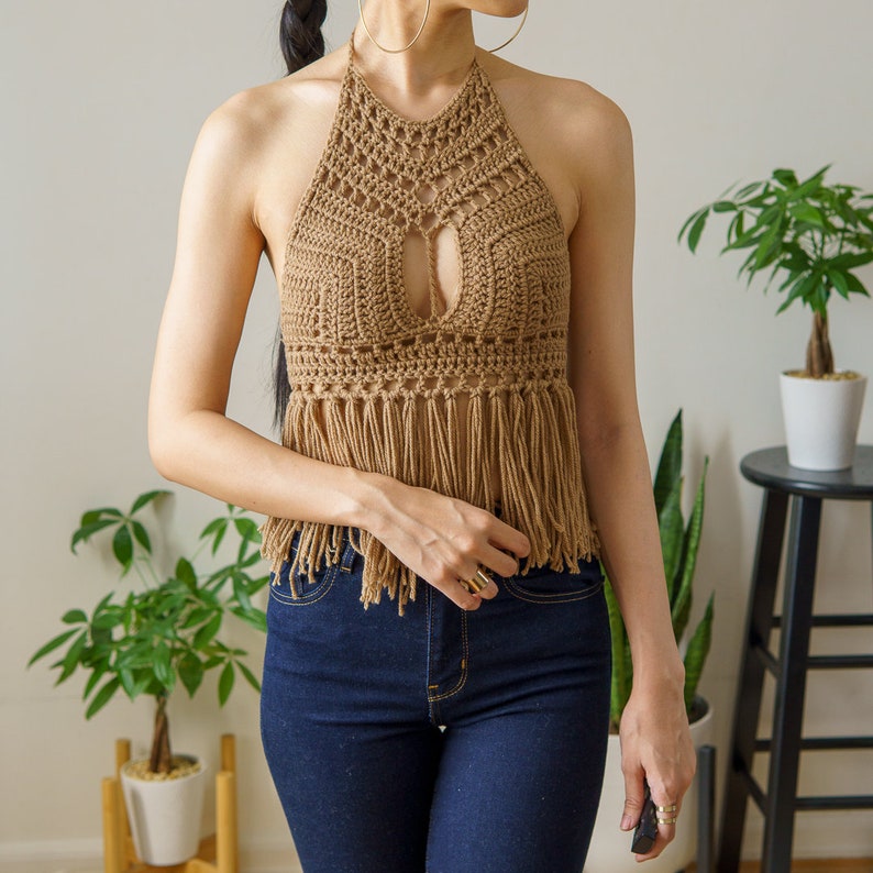 Crochet Pattern Festival Halter Top with Fringe Pattern PDF Download image 8