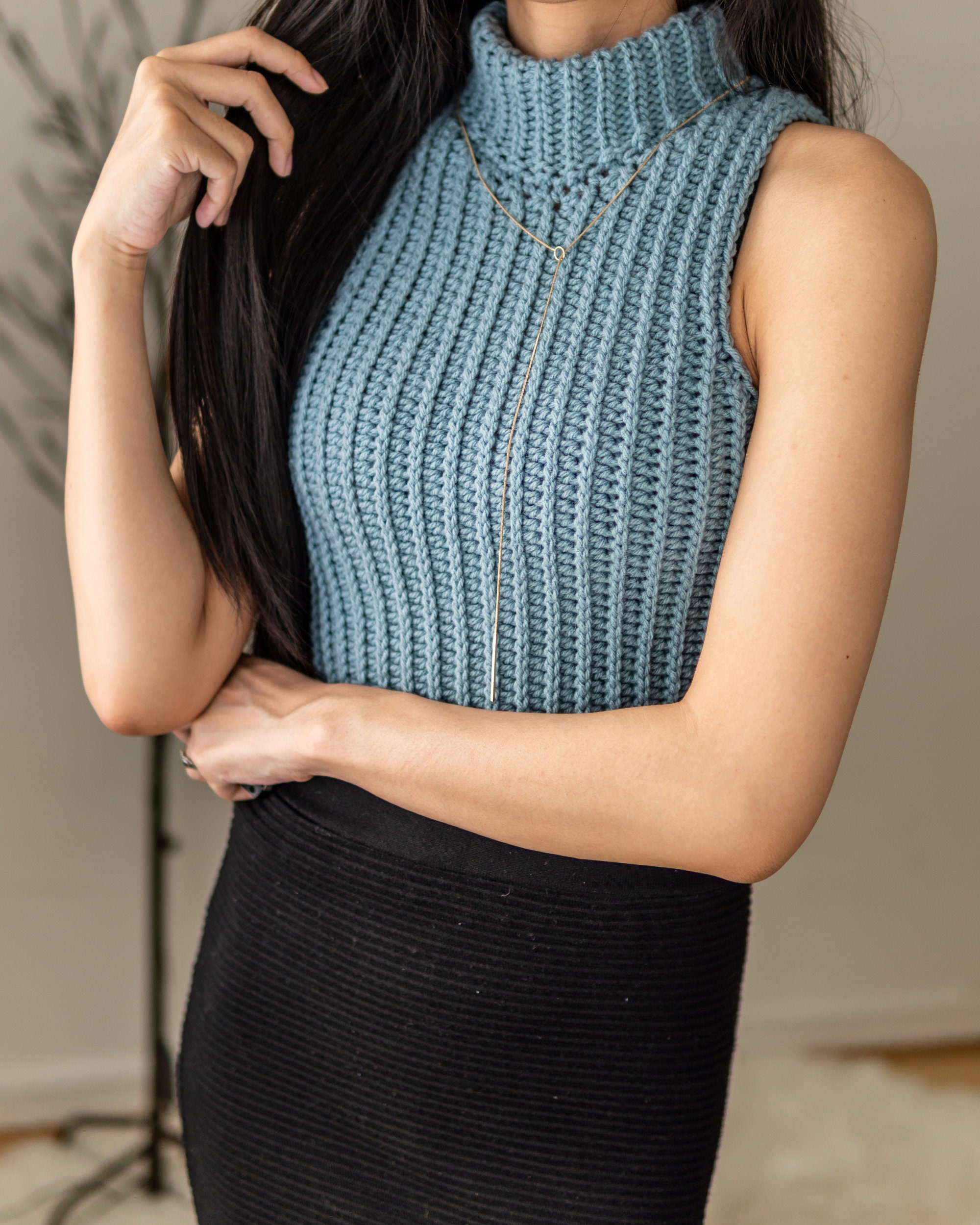 Crochet Pattern Bundle | Sleeveless Turtleneck | Bomber