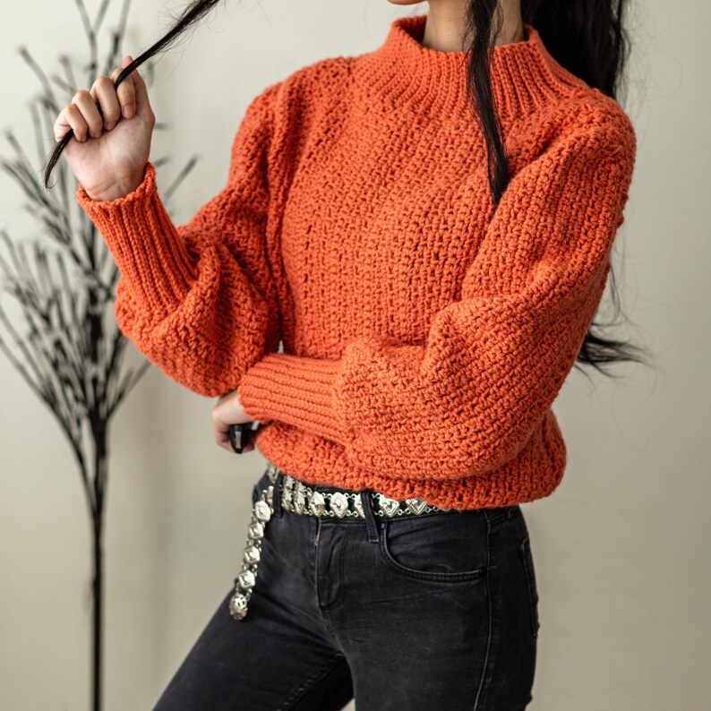 Crochet Balloon Sleeve Sweater Pattern - Etsy