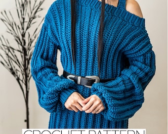Crochet Pattern | Single Strap Sweater Dress Pattern | PDF Download