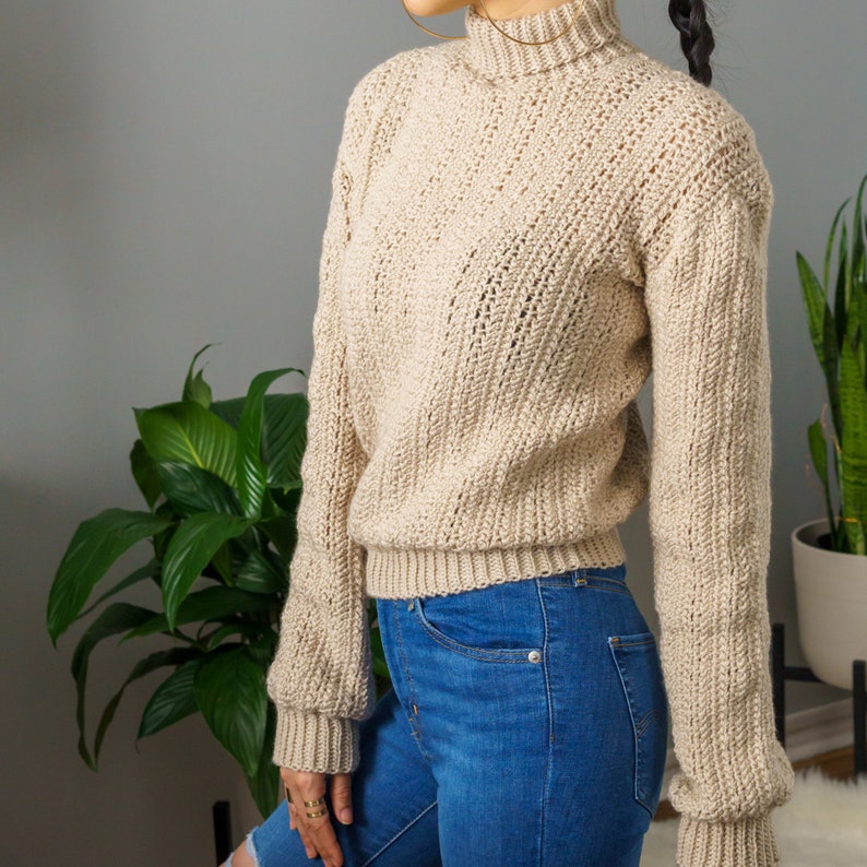 Crochet Pattern Turtleneck Sweater Pattern PDF Download image 8